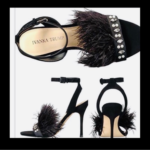 IVANKA TRUMP OSTRICH FEATHER HEELS - Picture 4 of 4